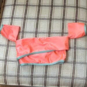 Coral and Green Kids Top